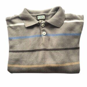 The Childrens Place Gray Striped Polo Sweater S 5 Cotton Blend Long Sleeve